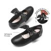 DREAM PAIRS Girls Ballerina Flats Mary Jane Front Bow Dress Shoes(Black)