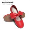 DREAM PAIRS Girls Ballerina Flats Mary Jane Front Bow Dress Shoes(Red)