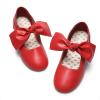 DREAM PAIRS Girls Ballerina Flats Mary Jane Front Bow Dress Shoes(Red)
