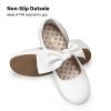 DREAM PAIRS Girls Ballerina Flats Mary Jane Front Bow Dress Shoes(White)