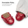 DREAM PAIRS Girls Ballet Flats Dress Shoes Mary Janes Ballerina Shoes(Red)