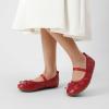 DREAM PAIRS Girls Ballet Flats Dress Shoes Mary Janes Ballerina Shoes(Red)
