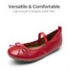 DREAM PAIRS Girls Ballet Flats Dress Shoes Mary Janes Ballerina Shoes(Red)