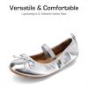 DREAM PAIRS Girls Ballet Flats Dress Shoes Mary Janes Ballerina Shoes(Silver)