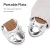 DREAM PAIRS Girls Ballet Flats Dress Shoes Mary Janes Ballerina Shoes(Silver)