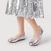 DREAM PAIRS Girls Ballet Flats Dress Shoes Mary Janes Ballerina Shoes(Silver)