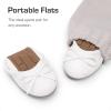 DREAM PAIRS Girls Ballet Flats Dress Shoes Mary Janes Ballerina Shoes(White)