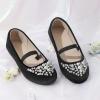 DREAM PAIRS Girls Ballet Flats Flower Shoes Mary Jane Ballerina Flat Dress Shoes for Daily/Wedding/Party(Black/Suede)