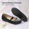DREAM PAIRS Girls Ballet Flats Flower Shoes Mary Jane Ballerina Flat Dress Shoes for Daily/Wedding/Party(Black/Suede)