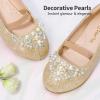 DREAM PAIRS Girls Ballet Flats Flower Shoes Mary Jane Ballerina Flat Dress Shoes for Daily/Wedding/Party(Gold/Glitter)