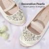 DREAM PAIRS Girls Ballet Flats Flower Shoes Mary Jane Ballerina Flat Dress Shoes for Daily/Wedding/Party(Ivory)