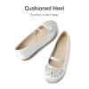 DREAM PAIRS Girls Ballet Flats Flower Shoes Mary Jane Ballerina Flat Dress Shoes for Daily/Wedding/Party(Ivory/Satin)