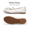DREAM PAIRS Girls Ballet Flats Flower Shoes Mary Jane Ballerina Flat Dress Shoes for Daily/Wedding/Party(Ivory/Satin)