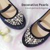 DREAM PAIRS Girls Ballet Flats Flower Shoes Mary Jane Ballerina Flat Dress Shoes for Daily/Wedding/Party(Navy/Suede)