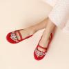 DREAM PAIRS Girls Ballet Flats Flower Shoes Mary Jane Ballerina Flat Dress Shoes for Daily/Wedding/Party(Red/Suede)
