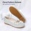 DREAM PAIRS Girls Ballet Flats Flower Shoes Mary Jane Ballerina Flat Dress Shoes for Daily/Wedding/Party(Silver/Glitter)