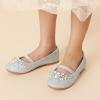 DREAM PAIRS Girls Ballet Flats Flower Shoes Mary Jane Ballerina Flat Dress Shoes for Daily/Wedding/Party(Silver/Glitter)