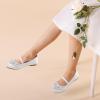 DREAM PAIRS Girls Ballet Flats Flower Shoes Mary Jane Ballerina Flat Dress Shoes for Daily/Wedding/Party(White)