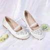 DREAM PAIRS Girls Ballet Flats Flower Shoes Mary Jane Ballerina Flat Dress Shoes for Daily/Wedding/Party(White)