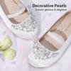 DREAM PAIRS Girls Ballet Flats Flower Shoes Mary Jane Ballerina Flat Dress Shoes for Daily/Wedding/Party(White)