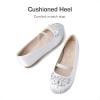 DREAM PAIRS Girls Ballet Flats Flower Shoes Mary Jane Ballerina Flat Dress Shoes for Daily/Wedding/Party(White/Satin)