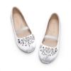 DREAM PAIRS Girls Ballet Flats Flower Shoes Mary Jane Ballerina Flat Dress Shoes for Daily/Wedding/Party(White/Satin)