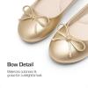 DREAM PAIRS Girls Dress Shoes Ballet Flats Slip-on Fashion Bow Flower Girl Shoes for Wedding, School, Party, Birthday(Gold)