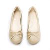 DREAM PAIRS Girls Dress Shoes Ballet Flats Slip-on Fashion Bow Flower Girl Shoes for Wedding, School, Party, Birthday(Gold/Glitter)