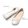 DREAM PAIRS Girls Dress Shoes Ballet Flats Slip-on Fashion Bow Flower Girl Shoes for Wedding, School, Party, Birthday(Ivory)