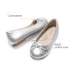 DREAM PAIRS Girls Dress Shoes Ballet Flats Slip-on Fashion Bow Flower Girl Shoes for Wedding, School, Party, Birthday(Silver)