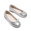 DREAM PAIRS Girls Dress Shoes Ballet Flats Slip-on Fashion Bow Flower Girl Shoes for Wedding, School, Party, Birthday(Silver)