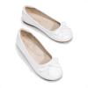 DREAM PAIRS Girls Dress Shoes Ballet Flats Slip-on Fashion Bow Flower Girl Shoes for Wedding, School, Party, Birthday(White)
