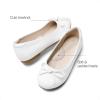 DREAM PAIRS Girls Dress Shoes Ballet Flats Slip-on Fashion Bow Flower Girl Shoes for Wedding, School, Party, Birthday(White)