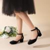 DREAM PAIRS Girls Dress Shoes Closed Toe High Heels Ankle Strap Toddler Little Big Kid Wedding Flower Party Pump(Black)
