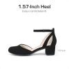 DREAM PAIRS Girls Dress Shoes Closed Toe High Heels Ankle Strap Toddler Little Big Kid Wedding Flower Party Pump(Black)