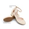 DREAM PAIRS Girls Dress Shoes Closed Toe High Heels Ankle Strap Toddler Little Big Kid Wedding Flower Party Pump(Ivory)