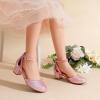 DREAM PAIRS Girls Dress Shoes Closed Toe High Heels Ankle Strap Toddler Little Big Kid Wedding Flower Party Pump(Pink)
