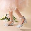 DREAM PAIRS Girls Dress Shoes Closed Toe High Heels Ankle Strap Toddler Little Big Kid Wedding Flower Party Pump(Silver)