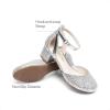 DREAM PAIRS Girls Dress Shoes Closed Toe High Heels Ankle Strap Toddler Little Big Kid Wedding Flower Party Pump(Silver)