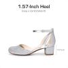 DREAM PAIRS Girls Dress Shoes Closed Toe High Heels Ankle Strap Toddler Little Big Kid Wedding Flower Party Pump(Silver)