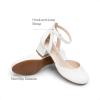 DREAM PAIRS Girls Dress Shoes Closed Toe High Heels Ankle Strap Toddler Little Big Kid Wedding Flower Party Pump(White)