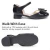 DREAM PAIRS Girls Dress Shoes Closed Toe Low Heels Ankle Strap Bow Ballet Wedding Party Sandals Princess Flower Shoes(Black)