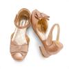 DREAM PAIRS Girls Dress Shoes Closed Toe Low Heels Ankle Strap Bow Ballet Wedding Party Sandals Princess Flower Shoes(Rose Gold)