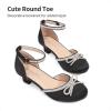 DREAM PAIRS Girls Dress Shoes Closed Toe Low Heels Ankle Strap Pumps for Toddler Little Big Kid Flower Party Wedding Princess(Black)