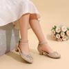 DREAM PAIRS Girls Dress Shoes Closed Toe Low Heels Ankle Strap Pumps for Toddler Little Big Kid Flower Party Wedding Princess(Gold-glitter)