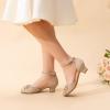 DREAM PAIRS Girls Dress Shoes Closed Toe Low Heels Ankle Strap Pumps for Toddler Little Big Kid Flower Party Wedding Princess(Gold-glitter)
