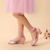 DREAM PAIRS Girls Dress Shoes Closed Toe Low Heels Ankle Strap Pumps for Toddler Little Big Kid Flower Party Wedding Princess(Pink)