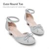 DREAM PAIRS Girls Dress Shoes Closed Toe Low Heels Ankle Strap Pumps for Toddler Little Big Kid Flower Party Wedding Princess(Silver-glitter)