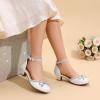 DREAM PAIRS Girls Dress Shoes Closed Toe Low Heels Ankle Strap Pumps for Toddler Little Big Kid Flower Party Wedding Princess(White)