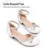 DREAM PAIRS Girls Dress Shoes Closed Toe Low Heels Ankle Strap Pumps for Toddler Little Big Kid Flower Party Wedding Princess(White)